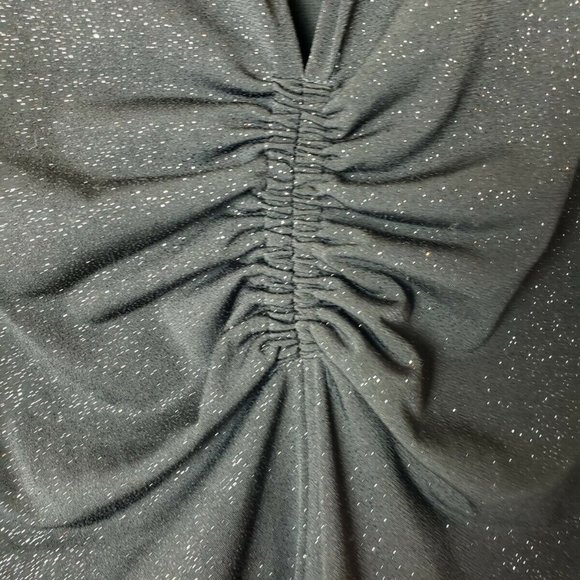 Vince Camuto Sparkle Ruched Top Rich Black XS - Picture 5 of 8